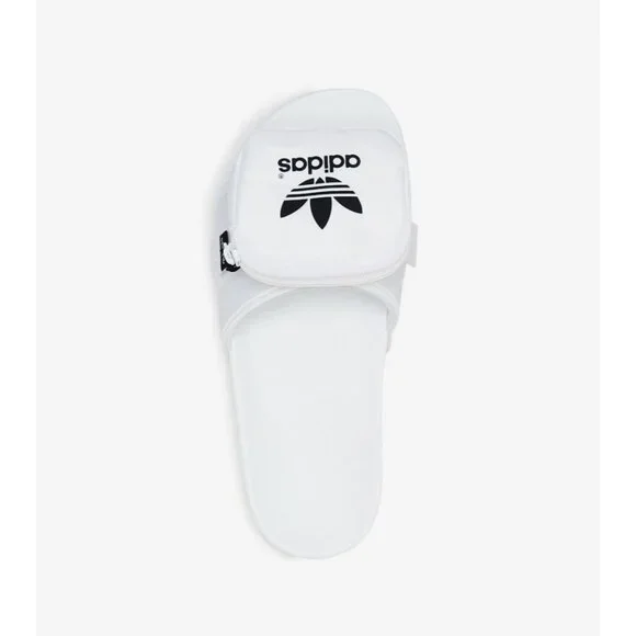 Adidas Pouchylette Slides Shoes White Black Womens Size 8 Rubber Jimmy Jazz New - Picture 6 of 11